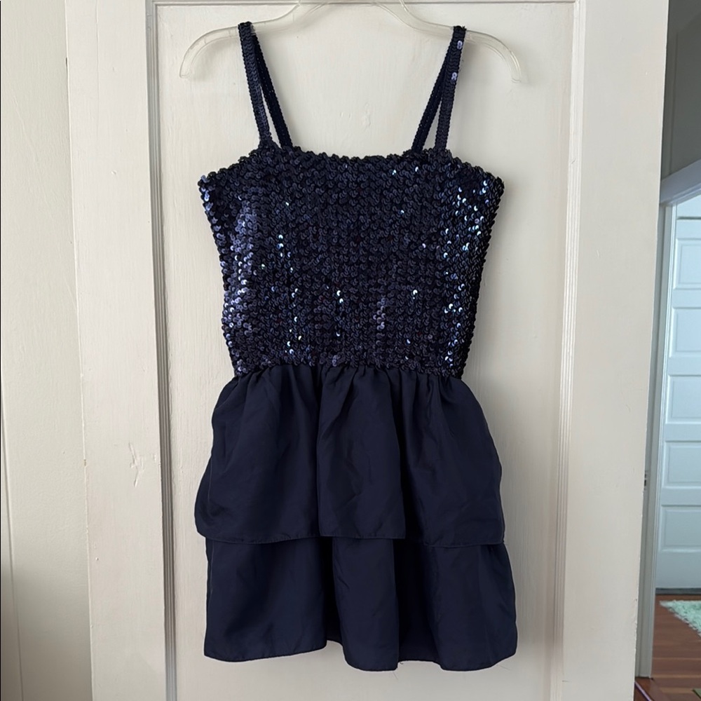 Elegant Navy Sequin Mini Dress